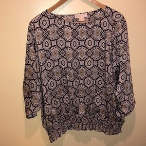 MICHAEL Michael Kors Blouse 2X adj. sleeve brown